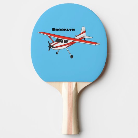 Raquette De Ping Pong Caricature de l'avion à train de vélo (Devant)