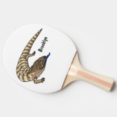 Raquette De Ping Pong Caricature de lézard rouge (Côté)