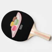 Raquette De Ping Pong Caricature de Macaron (Côté)