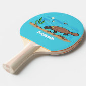 Raquette De Ping Pong Caricature de natation de Cute platypus (Devant Angle)