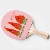 Raquette De Ping Pong Caricature de piments chantants mignons (Côté)