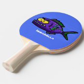 Raquette De Ping Pong Caricature de poisson de Piranha (Devant Angle)