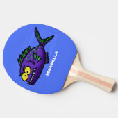 Raquette De Ping Pong Caricature de poisson de Piranha (Côté)