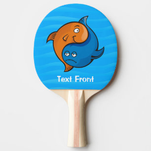 Raquette De Ping Pong Caricature de poisson Yin Yang
