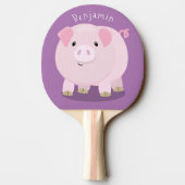 Raquette De Ping Pong Caricature de porc mignon rose pot vendue (Dos)