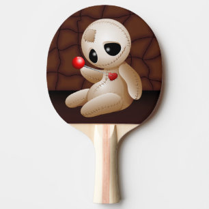 Raquette De Ping Pong Caricature de poupée vaudou en amour