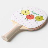 Raquette De Ping Pong Caricature de tomates cerises mûres (Devant Angle)