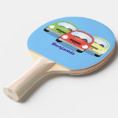 Raquette De Ping Pong Caricature de voitures Cute kawaii (Devant Angle)