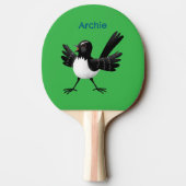 Raquette De Ping Pong Caricature de Willie Wagtail australienne personna (Dos)