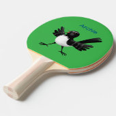 Raquette De Ping Pong Caricature de Willie Wagtail australienne personna (Devant Angle)