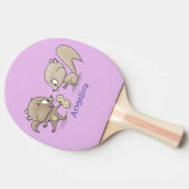 Raquette De Ping Pong Caricature d'écureuils marrants (Côté)