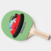 Raquette De Ping Pong Caricature d'hovercraft rouge joyeux (Côté)