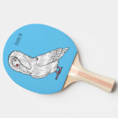 Raquette De Ping Pong Caricature d'oiseau pigeon Jacobin (Côté)