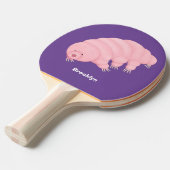 Raquette De Ping Pong Caricature d'ours d'eau tardigrade rose mignon (Devant Angle)