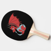 Raquette De Ping Pong Caricature Dragon Rouge (Côté)