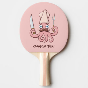 Raquette De Ping Pong Caricature du chef calmar