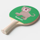 Raquette De Ping Pong Caricature du tigre mignon Saber Toothed Smilodon (Devant Angle)