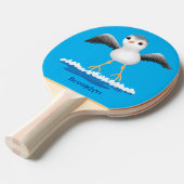 Raquette De Ping Pong Caricature en bécasseau mignon (Devant Angle)