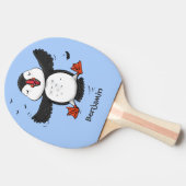 Raquette De Ping Pong Caricature en bleu bouffin joyeux (Côté)
