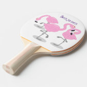 Raquette De Ping Pong Caricature en trio flamand rose mou (Devant Angle)