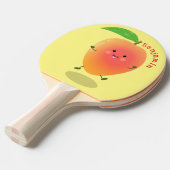 Raquette De Ping Pong Caricature jaune mangue mignonne (Devant Angle)