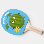 Raquette De Ping Pong Caricature joli et souriant de pastèque (Côté)