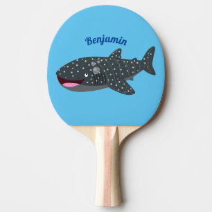 Raquette De Ping Pong Caricature joli requin baleine joyeux
