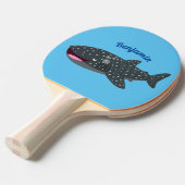 Raquette De Ping Pong Caricature joli requin baleine joyeux (Devant Angle)