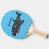 Raquette De Ping Pong Caricature joli requin baleine joyeux (Côté)