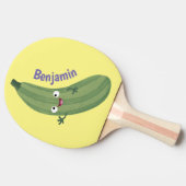 Raquette De Ping Pong Caricature joyeux de courgettes mignonnes (Côté)