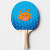 Raquette De Ping Pong Caricature mignonne Crabe Bébé Bleu Océan (Dos)