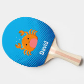 Raquette De Ping Pong Caricature mignonne Crabe Bébé Bleu Océan (Côté)