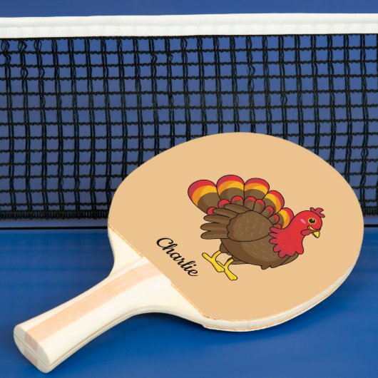 Raquette De Ping Pong Caricature mignonne Turquie | Personnaliser (Insitu)