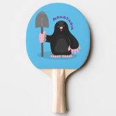 Raquette De Ping Pong Caricature mole joyeux (Dos)