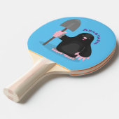 Raquette De Ping Pong Caricature mole joyeux (Devant Angle)