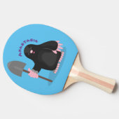 Raquette De Ping Pong Caricature mole joyeux (Côté)