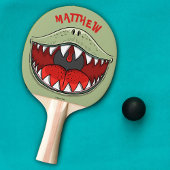 Raquette De Ping Pong Caricature personnalisée T-rex Dinosaur Bouche pou