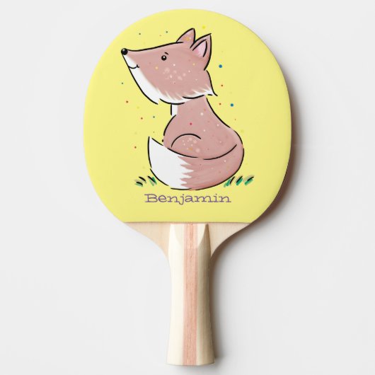 Raquette De Ping Pong Caricature pour bébé renard (Devant)