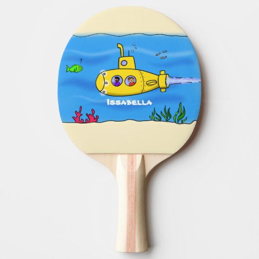 Raquette De Ping Pong Caricature sous-marine joyeuse (Devant)