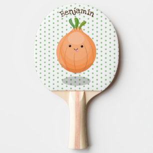 Raquette De Ping Pong Caricature vert oignon brun joli