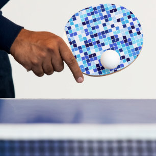 Raquette De Ping Pong Carreaux de Piscine, Carreaux de Mosaïque Bleus, M