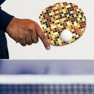 Raquette De Ping Pong Carreaux de piscine, Carreaux de mosaïque Brown, M