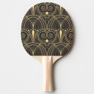 Raquette De Ping Pong Carreaux géométriques Art Déco Luxe.