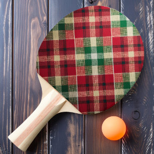 Raquette De Ping Pong Carreaux Rouges Vintage