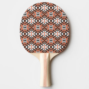 Raquette De Ping Pong Carrelage traditionnel, corail ethnique géométriqu