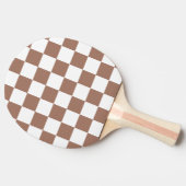 Raquette De Ping Pong Carrés Checker mocha brun blanc géométrique rétro (Côté)