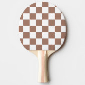 Raquette De Ping Pong Carrés Checker mocha brun blanc géométrique rétro (Devant)