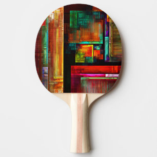 Raquette De Ping Pong Carrés colorés Motif d'art Abstrait moderne #04