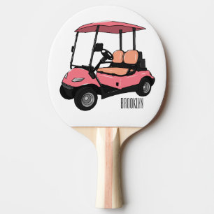 Raquette De Ping Pong Carte de golf / dessin animé en voiturette de golf