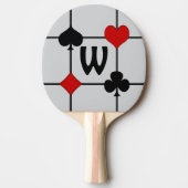Raquette De Ping Pong Carte de jeu Art Déco Convient v2 Monogrammé (Devant)